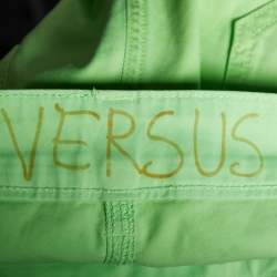 Pre Owned Versus Versace Neon Green Cotton Tapered Jeans M