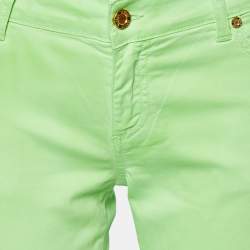 Pre Owned Versus Versace Neon Green Cotton Tapered Jeans M