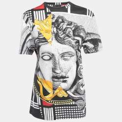 Versace Multicolor Printed Cotton Knit T-Shirt M
