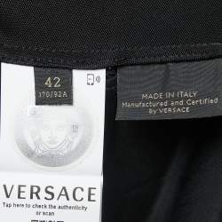 Versace Black Jersey Cowl Neck Sleeveless Flared Short Dress M