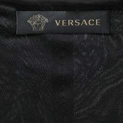 Versace Black Jersey Cowl Neck Sleeveless Flared Short Dress M
