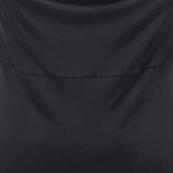 Versace Black Jersey Cowl Neck Sleeveless Flared Short Dress M