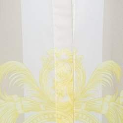 Versace Multicolor Print Sleeve Tab Detail Silk Blouse S