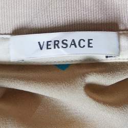 Versace Multicolor Print Sleeve Tab Detail Silk Blouse S