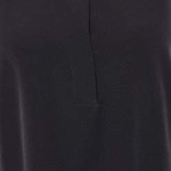 Pre Owned Versace Collection Black Crepe Metal Detail Shift Dress L