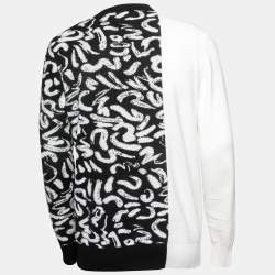 Versace Black/White Patterned Knit Sweatshirt XL