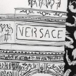 Versace Black/White Patterned Knit Sweatshirt XL