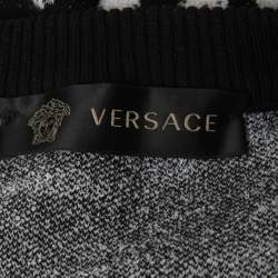 Versace Black/White Patterned Knit Sweatshirt XL