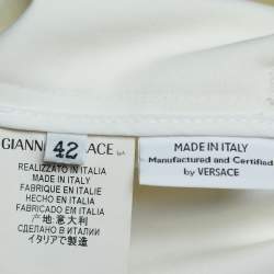 Versace Cream Cotton Double Breasted Belted Trench Coat M