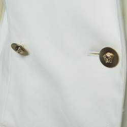 Versace Cream Cotton Double Breasted Belted Trench Coat M
