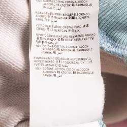 Pre Owned Versace Multicolor Printed Cotton Embellished-Logo Hooded Sweater Dress S