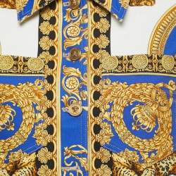 Versace Multicolor Baroque Printed Denim Cropped Jacket L