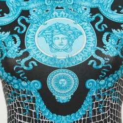Versace Black/Blue Baroque Medusa Print Jersey T-Shirt XS
