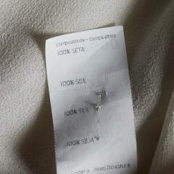 Pre Owned Versace White Embellished Silk Sleeveless Slit Detail Gown M