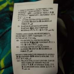 Pre Owned Versace Green Jungle Print Cotton Denim Shorts S