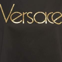 Pre Owned Versace Tribute Black Logo Cotton T-Shirt L