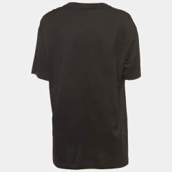 Pre Owned Versace Tribute Black Logo Cotton T-Shirt L