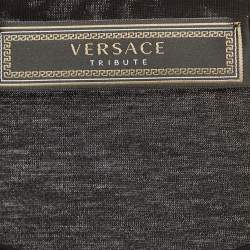 Pre Owned Versace Tribute Black Logo Cotton T-Shirt L