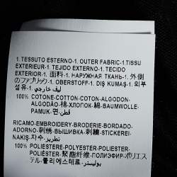 Pre Owned Versace Black Logo Embroidered Cotton Twisted Hem Crop T-Shirt S