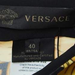 Versace Black/Gold Baroque Print Silk & Jersey Top and Leggings Set S/M