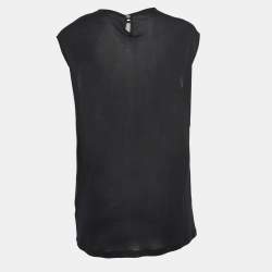 Versace Black Printed Jersey Loose Fit Tank Top S