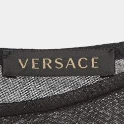 Versace Black Printed Jersey Loose Fit Tank Top S