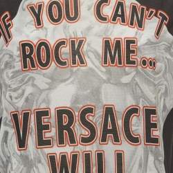 Versace Black Printed Jersey Loose Fit Tank Top S