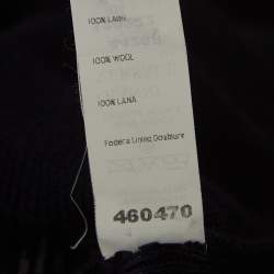 Versace Navy Blue Wool Knit Turtle Neck Long Sleeve Top M