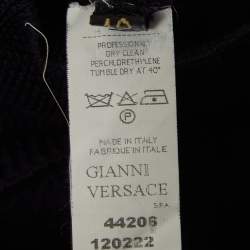 Versace Navy Blue Wool Knit Turtle Neck Long Sleeve Top M