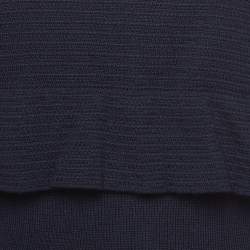 Versace Navy Blue Wool Knit Turtle Neck Long Sleeve Top M
