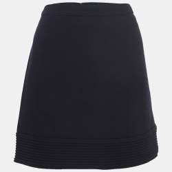 مملوكة مسبقًا Versace Navy Blue Wool Knit Mini Skirt S