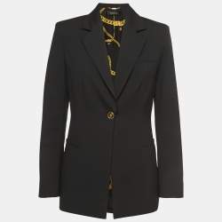 Versace Black Wool Single-Button Blazer S