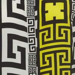 Pre Owned Versace Multicolor Geometric Greek Print Chiffon Silk Shirt L