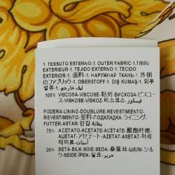 Pre Owned Versace Yellow Barocco Print Crepe Wide Leg Trousers S