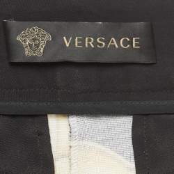 Pre Owned Versace Multicolor Baroque Print Knit Skinny Pants M