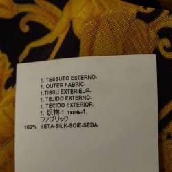 Pre Owned Versace Yellow/Black Leopard Print Silk Sleeveless Tunic Top S