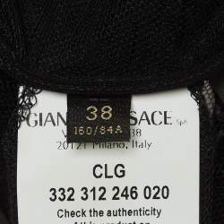 Pre Owned Versace Black Pleated Tulle Halter Neck Crop Top S