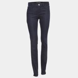 Pre Owned Versace Dark Blue Stretch Denim Skinny Jeans M Waist 28"