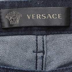 Pre Owned Versace Dark Blue Stretch Denim Skinny Jeans M Waist 28"