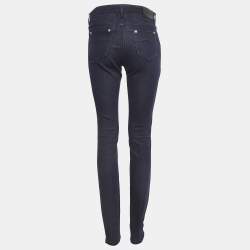Pre Owned Versace Dark Blue Stretch Denim Skinny Jeans M Waist 28"