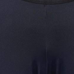Pre Owned Versace Black Stretch Knit Logo Waistband Leggings L