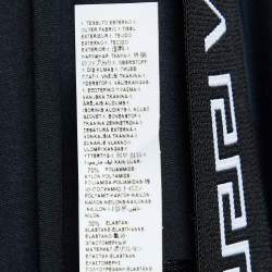 Pre Owned Versace Black Stretch Knit Logo Waistband Leggings L