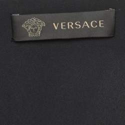 Versace Black Crepe Wrapped Scarf Accent Mini Dress S