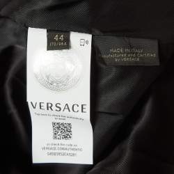 Pre Owned Versace Black Safety Pin Detailed Wool Double Breasted Blazer M