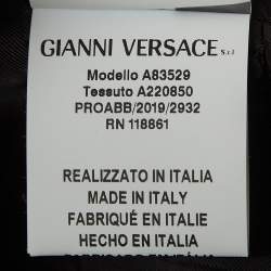 Pre Owned Versace Black Safety Pin Detailed Wool Double Breasted Blazer M