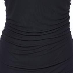 Versace Black Crepe Ruched Sleeveless Top S