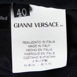 Versace Black Crepe Ruched Sleeveless Top S
