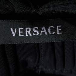 Versace Black Crepe Ruched Sleeveless Top S