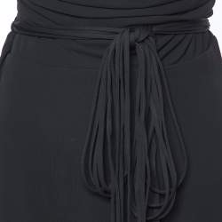 Versace Black Crepe Lace Up Back Sleeveless Dress L