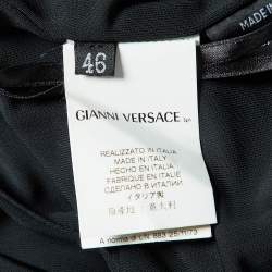 Versace Black Crepe Lace Up Back Sleeveless Dress L